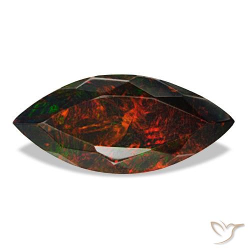 3,24 ctw natürlicher mehrfarbiger Schwarzer Opal, Marquise, Lichtundurchlässig