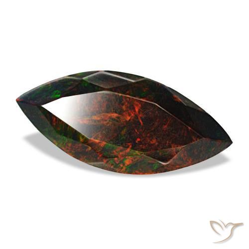 3,24 ctw natürlicher mehrfarbiger Schwarzer Opal, Marquise, Lichtundurchlässig