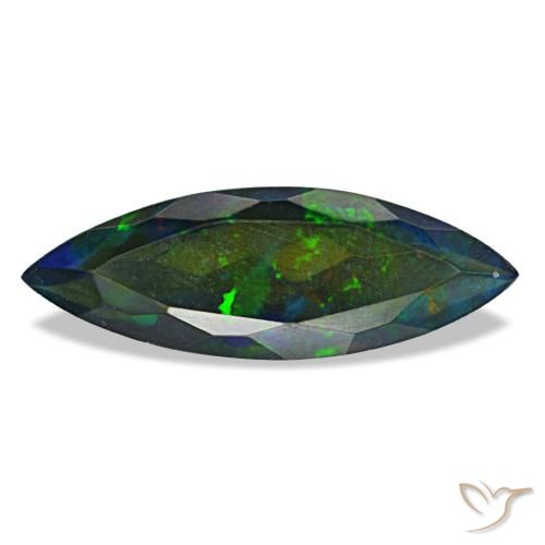 2,19 ctw natürlicher mehrfarbiger Schwarzer Opal, Marquise, Lichtdurchlässig