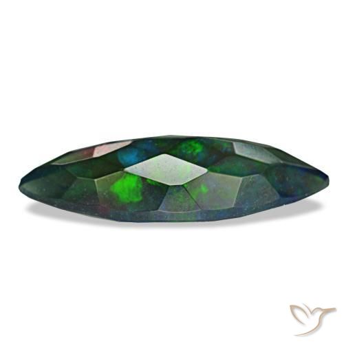 2,19 ctw natürlicher mehrfarbiger Schwarzer Opal, Marquise, Lichtdurchlässig