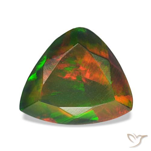 1,60 ctw natürlicher mehrfarbiger Schwarzer Opal, Trillion, Lichtdurchlässig