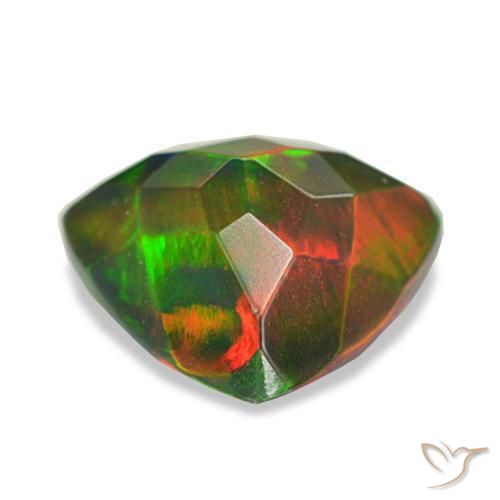 1,60 ctw natürlicher mehrfarbiger Schwarzer Opal, Trillion, Lichtdurchlässig