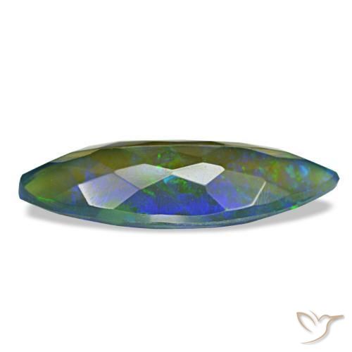 2,86 ctw natürlicher mehrfarbiger Schwarzer Opal, Marquise, Lichtdurchlässig