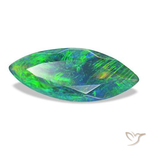 1,12 ctw natürlicher mehrfarbiger Schwarzer Opal, Marquise, Lichtdurchlässig
