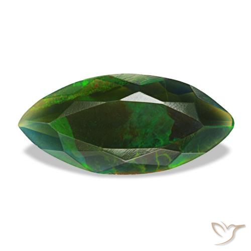 1,49 ctw natürlicher mehrfarbiger Schwarzer Opal, Marquise, Lichtdurchlässig