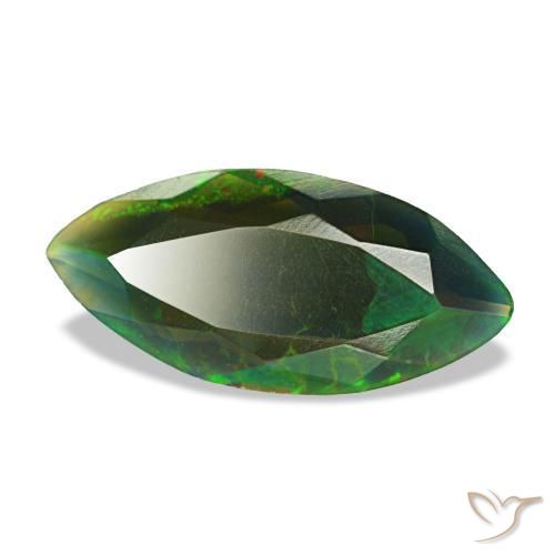 1,49 ctw natürlicher mehrfarbiger Schwarzer Opal, Marquise, Lichtdurchlässig