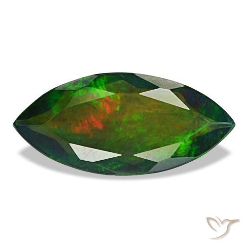 1,87 ctw natürlicher mehrfarbiger Schwarzer Opal, Marquise, Lichtdurchlässig