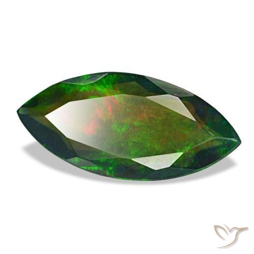 1,87 ctw natürlicher mehrfarbiger Schwarzer Opal, Marquise, Lichtdurchlässig