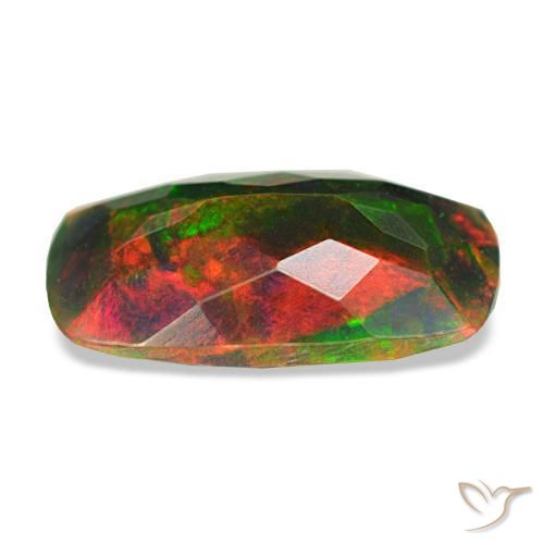 1,86 ctw natürlicher mehrfarbiger Schwarzer Opal, Kissenschliff, Lichtundurchlässig