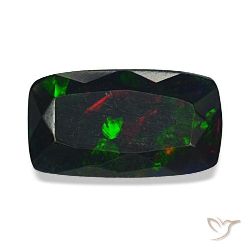 1.58ct Mehrfarbiger Schwarzer Opal, Kissen, Lichtundurchlässig