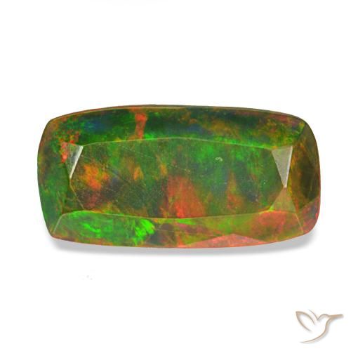 1.62ct Mehrfarbiger Schwarzer Opal, Kissen, Lichtundurchlässig