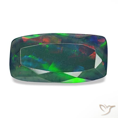1.28ct Mehrfarbiger Schwarzer Opal, Kissen, Lichtdurchlässig