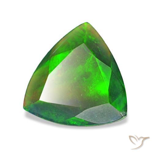 0,54 ctw natürlicher mehrfarbiger Schwarzer Opal, Trillion, Lichtdurchlässig