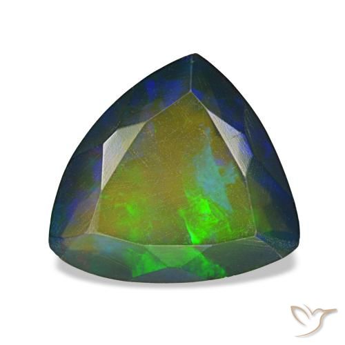 1,90 ctw natürlicher mehrfarbiger Schwarzer Opal, Trillion, Lichtdurchlässig