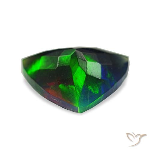 1,56 ctw natürlicher mehrfarbiger Schwarzer Opal, Trillion, Lichtdurchlässig