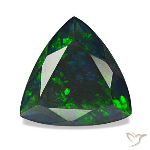 2,11 ctw natürlicher mehrfarbiger Schwarzer Opal, Trillion, Lichtdurchlässig