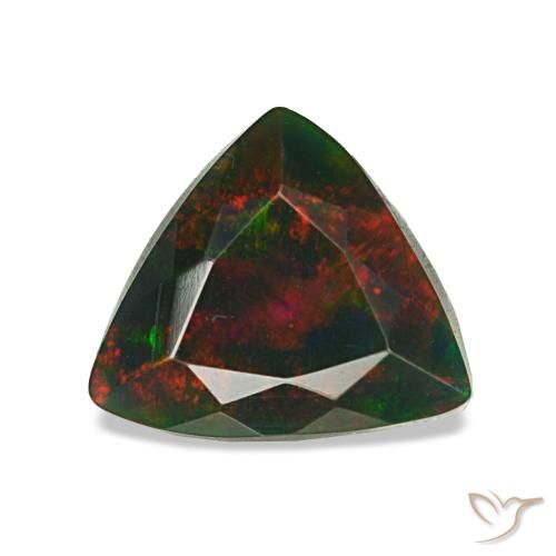 1,25 ctw natürlicher mehrfarbiger Schwarzer Opal, Trillion, Lichtundurchlässig