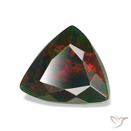 1,25 ctw natürlicher mehrfarbiger Schwarzer Opal, Trillion, Lichtundurchlässig