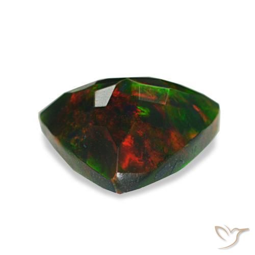 1,25 ctw natürlicher mehrfarbiger Schwarzer Opal, Trillion, Lichtundurchlässig
