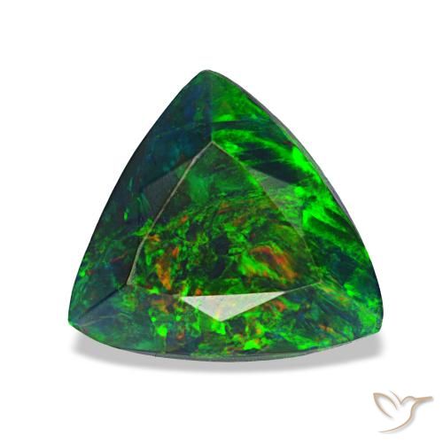 1,20 ctw natürlicher mehrfarbiger Schwarzer Opal, Trillion, Lichtundurchlässig