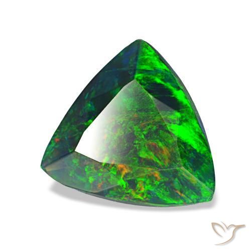1,20 ctw natürlicher mehrfarbiger Schwarzer Opal, Trillion, Lichtundurchlässig