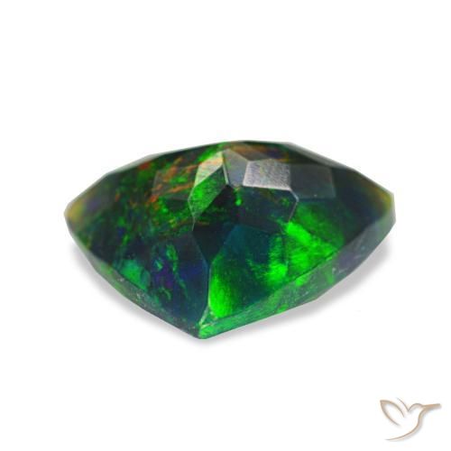 1,20 ctw natürlicher mehrfarbiger Schwarzer Opal, Trillion, Lichtundurchlässig