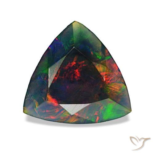 1,22 ctw natürlicher mehrfarbiger Schwarzer Opal, Trillion, Lichtundurchlässig