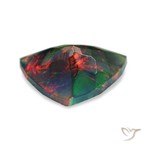 1,22 ctw natürlicher mehrfarbiger Schwarzer Opal, Trillion, Lichtundurchlässig