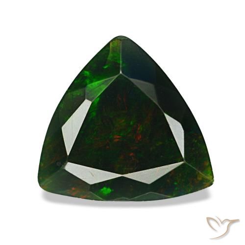 1,19 ctw natürlicher mehrfarbiger Schwarzer Opal, Trillion, Lichtundurchlässig