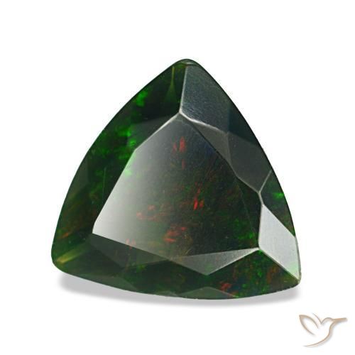 1,19 ctw natürlicher mehrfarbiger Schwarzer Opal, Trillion, Lichtundurchlässig