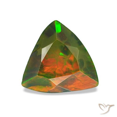 0,85 ctw natürlicher mehrfarbiger Schwarzer Opal, Trillion, Lichtundurchlässig