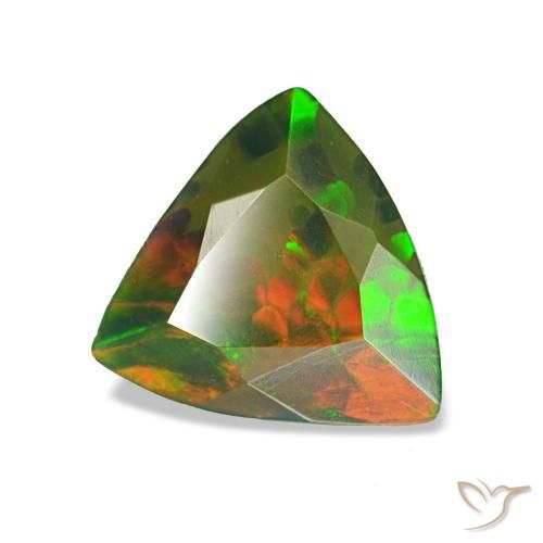 0,85 ctw natürlicher mehrfarbiger Schwarzer Opal, Trillion, Lichtundurchlässig