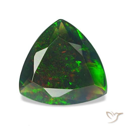 1,38 ctw natürlicher mehrfarbiger Schwarzer Opal, Trillion, Lichtundurchlässig