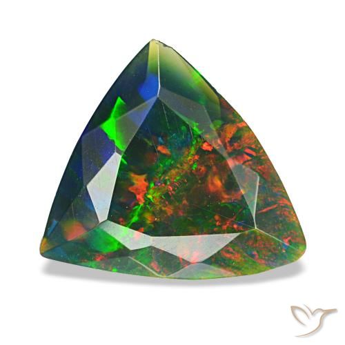 1.53ct Natürlicher Mehrfarbig Schwarzer Opal, Trillion, Lichtundurchlässig, Photo A