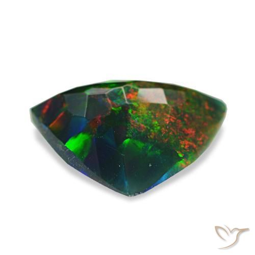 1,53 ctw natürlicher mehrfarbiger Schwarzer Opal, Trillion, Lichtundurchlässig