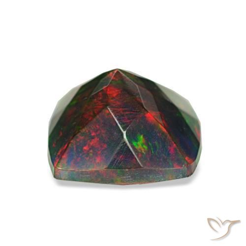 1,45 ctw natürlicher mehrfarbiger Schwarzer Opal, Kissenschliff, Lichtundurchlässig