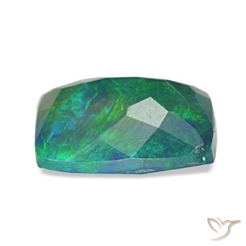 1,49 ctw natürlicher mehrfarbiger Schwarzer Opal, Kissenschliff, Lichtdurchlässig