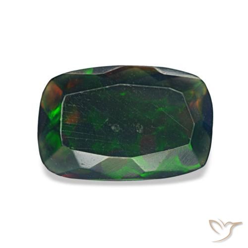 0.94ct Mehrfarbiger Schwarzer Opal, Kissen, Lichtdurchlässig