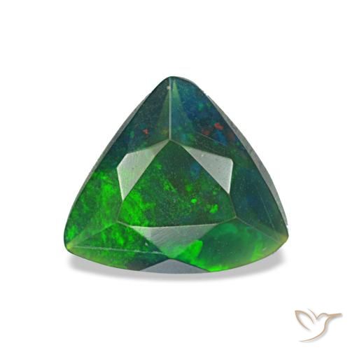 0,57 ctw natürlicher mehrfarbiger Schwarzer Opal, Trillion, Lichtdurchlässig