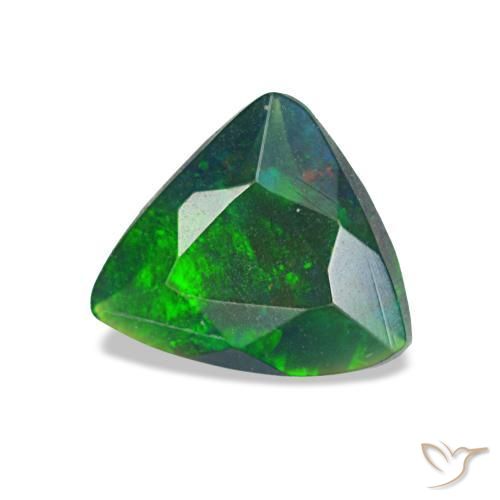 0,57 ctw natürlicher mehrfarbiger Schwarzer Opal, Trillion, Lichtdurchlässig