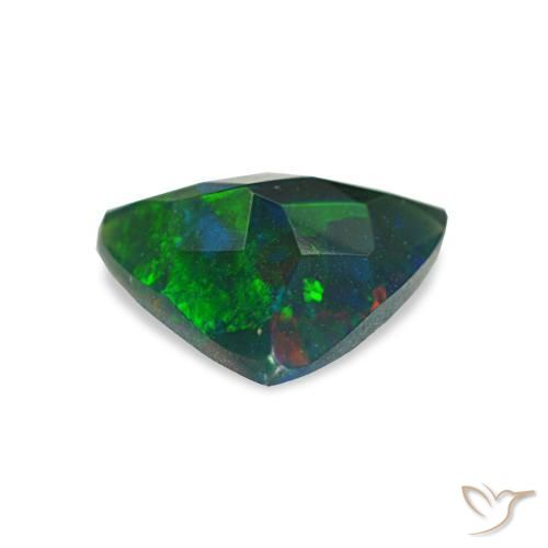 0,57 ctw natürlicher mehrfarbiger Schwarzer Opal, Trillion, Lichtdurchlässig