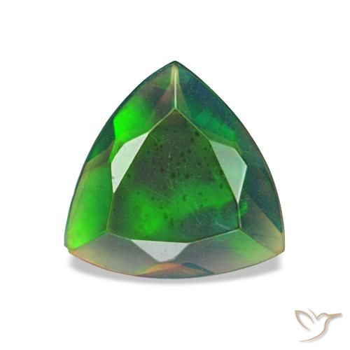 0,77 ctw natürlicher mehrfarbiger Schwarzer Opal, Trillion, Lichtdurchlässig