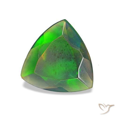 0,77 ctw natürlicher mehrfarbiger Schwarzer Opal, Trillion, Lichtdurchlässig