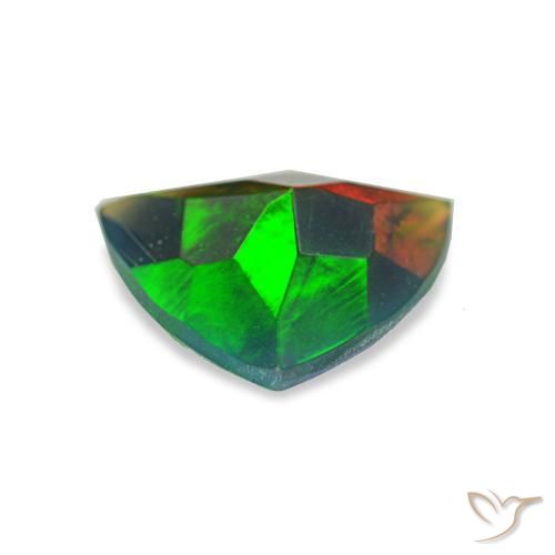 0,77 ctw natürlicher mehrfarbiger Schwarzer Opal, Trillion, Lichtdurchlässig