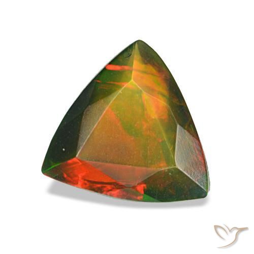 0,89 ctw natürlicher mehrfarbiger Schwarzer Opal, Trillion, Lichtdurchlässig