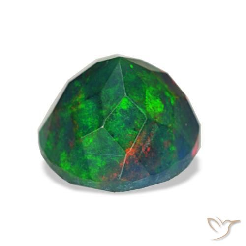 1,86 ctw natürlicher mehrfarbiger Schwarzer Opal, Rundschliff, Lichtundurchlässig