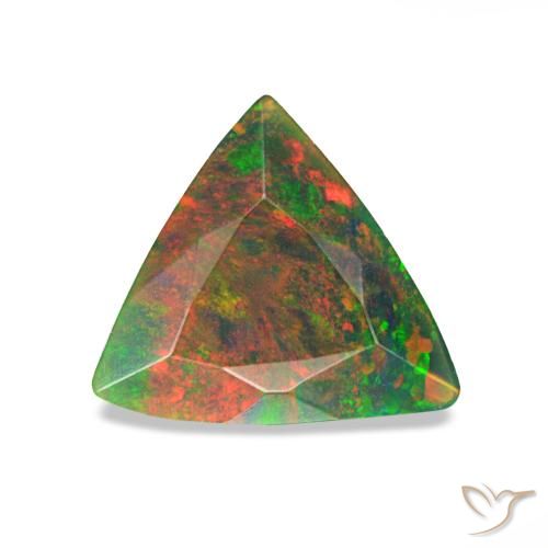 0.59ct Mehrfarbiger Schwarzer Opal, Trillion, Lichtundurchlässig