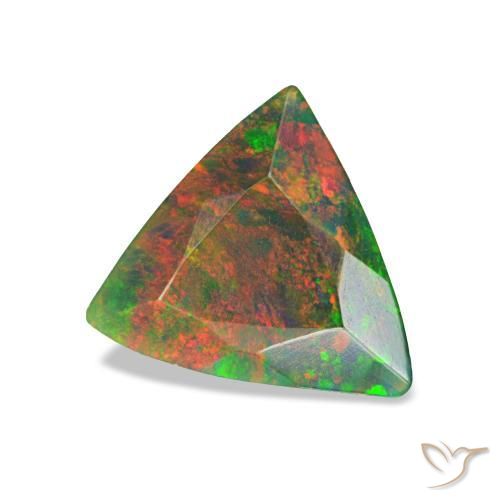 0,59 ctw natürlicher mehrfarbiger Schwarzer Opal, Trillion, Lichtundurchlässig