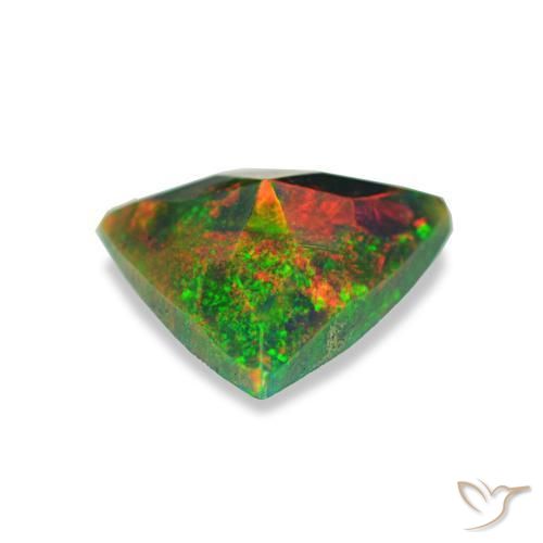 0,59 ctw natürlicher mehrfarbiger Schwarzer Opal, Trillion, Lichtundurchlässig