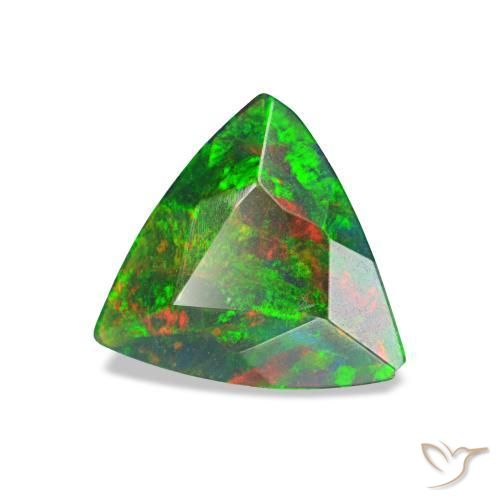 0,59 ctw natürlicher mehrfarbiger Schwarzer Opal, Trillion, Lichtundurchlässig